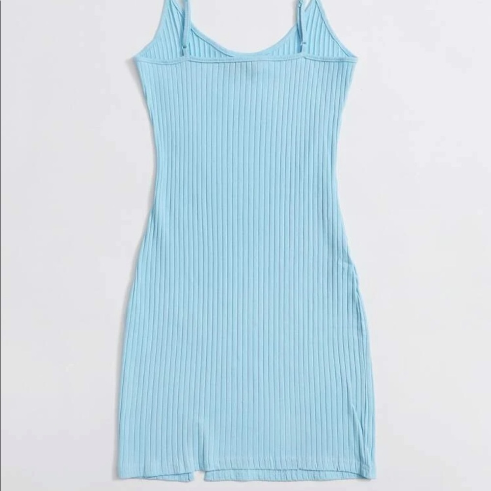 Split Hem Rib-Knit Bodycon Dress - Picture 2 of 7